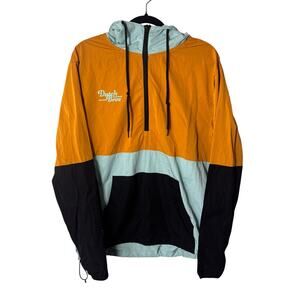Dutch Bros Coffee Always Stoked Windbreaker Jacket XL Colorblock Uniform